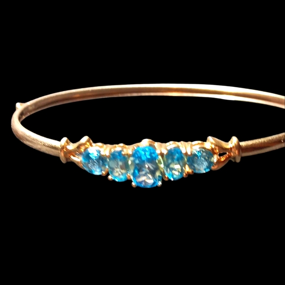Elegant London Blue Topaz Bangle - Picture 3 of 5